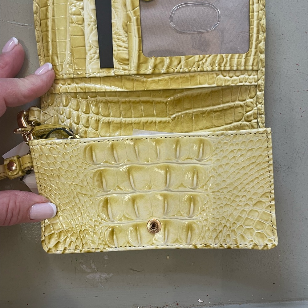 Brahmin Yellow Crocodile-Embossed Women's Wallet